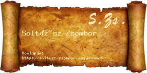 Soltész Zsombor névjegykártya